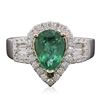 Image 1 : 14KT White and Yellow Gold 1.60ct Emerald and Diamond Ring