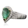 Image 2 : 14KT White and Yellow Gold 1.60ct Emerald and Diamond Ring