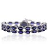 Image 1 : 14KT White Gold 37.09ctw Sapphire and Diamond Bracelet