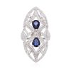 Image 1 : 14KT White Gold 1.98ctw Sapphire and Diamond Ring