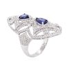 Image 3 : 14KT White Gold 1.98ctw Sapphire and Diamond Ring