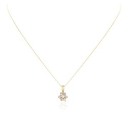 14KT Yellow Gold 0.21ctw Diamond Pendant With Chain