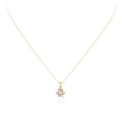 14KT Yellow Gold 0.21ctw Diamond Pendant With Chain