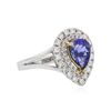 Image 2 : 14KT White Gold 1.22ct Tanzanite and Diamond Ring