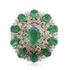 Image 1 : 14KT White Gold 8.08ctw Emerald and Diamond Ring