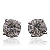 Image 1 : 14KT White Gold 1.44ctw Diamond Solitaire Earrings