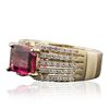 Image 2 : 14KT Yellow Gold 1.91ct Rubelite and Diamond Ring