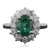 Image 1 : 14KT White Gold 2.04ct Emerald and Diamond Ring
