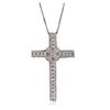 Image 1 : 14KT White Gold 1.32ctw Diamond Cross Pendant With Chain