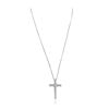 Image 2 : 14KT White Gold 1.32ctw Diamond Cross Pendant With Chain