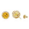 Image 2 : 14KT Yellow Gold 5.24ctw Citrine and Diamond Stud Earrings