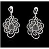 Image 1 : 14KT White Gold 9.82ctw Black Diamond Earrings