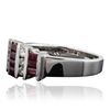 Image 2 : 14KT White Gold 0.85ctw Ruby and Diamond Band