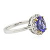 Image 2 : 14KT Two-Tone Gold 1.83ct Tanzanite and Diamond Ring
