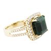 Image 2 : 14KT Yellow Gold 5.34ct Emerald and Diamond Ring