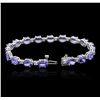 Image 3 : 14KT White Gold 17.82ctw Tanzanite and Diamond Bracelet
