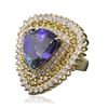 Image 2 : 14KT Yellow Gold 28.41ct GIA Certified Tanzanite and Diamond Ring