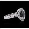 Image 2 : 14KT White Gold 2.08ctw Black Diamond Ring