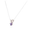 Image 3 : 14KT White Gold 1.23ct Tanzanite and Diamond Pendant With Chain