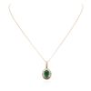 Image 1 : 14KT Rose Gold 3.05ct Emerald and Diamond Penadnt With Chain