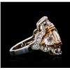 Image 3 : 18KT Two-Tone Gold GIA Certified 15.13ct Multi-Color Sapphire and Diamond Ring