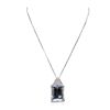 Image 1 : 14KT White Gold 51.13ct Aquamarine and Diamond Pendant With Chain