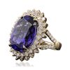 Image 2 : 14KT Yellow Gold 21.26ct Tanzanite and Diamond Ring