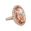 Image 2 : 14KT Rose Gold 8.82ct Morganite and Diamond Ring