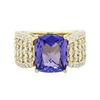 Image 1 : 14KT Yellow Gold 4.36ct Tanzanite and Diamond Ring