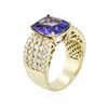 Image 3 : 14KT Yellow Gold 4.36ct Tanzanite and Diamond Ring