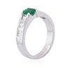 Image 3 : 14KT White Gold 0.43ct Emerald and Diamond Ring