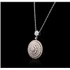 Image 3 : 14KT Two-Tone Gold 4.80ctw Diamond Pendant With Chain