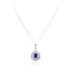 Image 1 : 14KT White Gold 5.64ct Tanzanite and Diamond Pendant With Chain