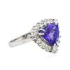 Image 2 : 14KT White Gold 3.49ct Tanzanite and Diamond Ring
