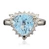 Image 1 : 14KT White Gold 4.03ct Blue Topaz and Diamond Ring