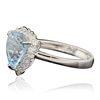Image 2 : 14KT White Gold 4.03ct Blue Topaz and Diamond Ring