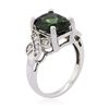 Image 3 : 14KT White Gold 4.49ct Green Tourmaline and Diamond Ring
