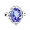 Image 1 : 14KT White Gold 4.58ct Tanzanite and Diamond Ring