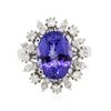 Image 1 : 14KT White Gold 5.30ct Tanzanite and Diamond Ring