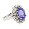 Image 2 : 14KT White Gold 5.30ct Tanzanite and Diamond Ring