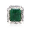 Image 1 : 14KT Two-Tone Gold 13.38ct Emerald and Diamond Ring