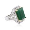 Image 2 : 14KT Two-Tone Gold 13.38ct Emerald and Diamond Ring