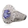 Image 2 : 14KT White Gold 2.20ct Tanzanite and Diamond Ring
