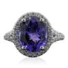 Image 1 : 14KT White Gold 4.03ct Tanzanite and Diamond Ring
