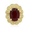 Image 1 : 14KT Yellow Gold 12.63ct Ruby and Diamond Ring