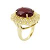 Image 3 : 14KT Yellow Gold 12.63ct Ruby and Diamond Ring