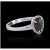 Image 2 : 14KT White Gold 1.37ctw Black Diamond Ring