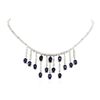 Image 1 : 14KT White Gold 12.04ctw Sapphire and Diamond Necklace