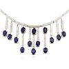 Image 2 : 14KT White Gold 12.04ctw Sapphire and Diamond Necklace