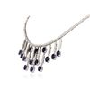 Image 3 : 14KT White Gold 12.04ctw Sapphire and Diamond Necklace